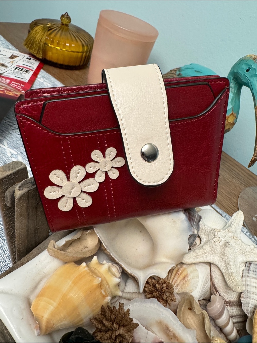Gorgeous Bostanten Red leather Wallet 🌺 NEW